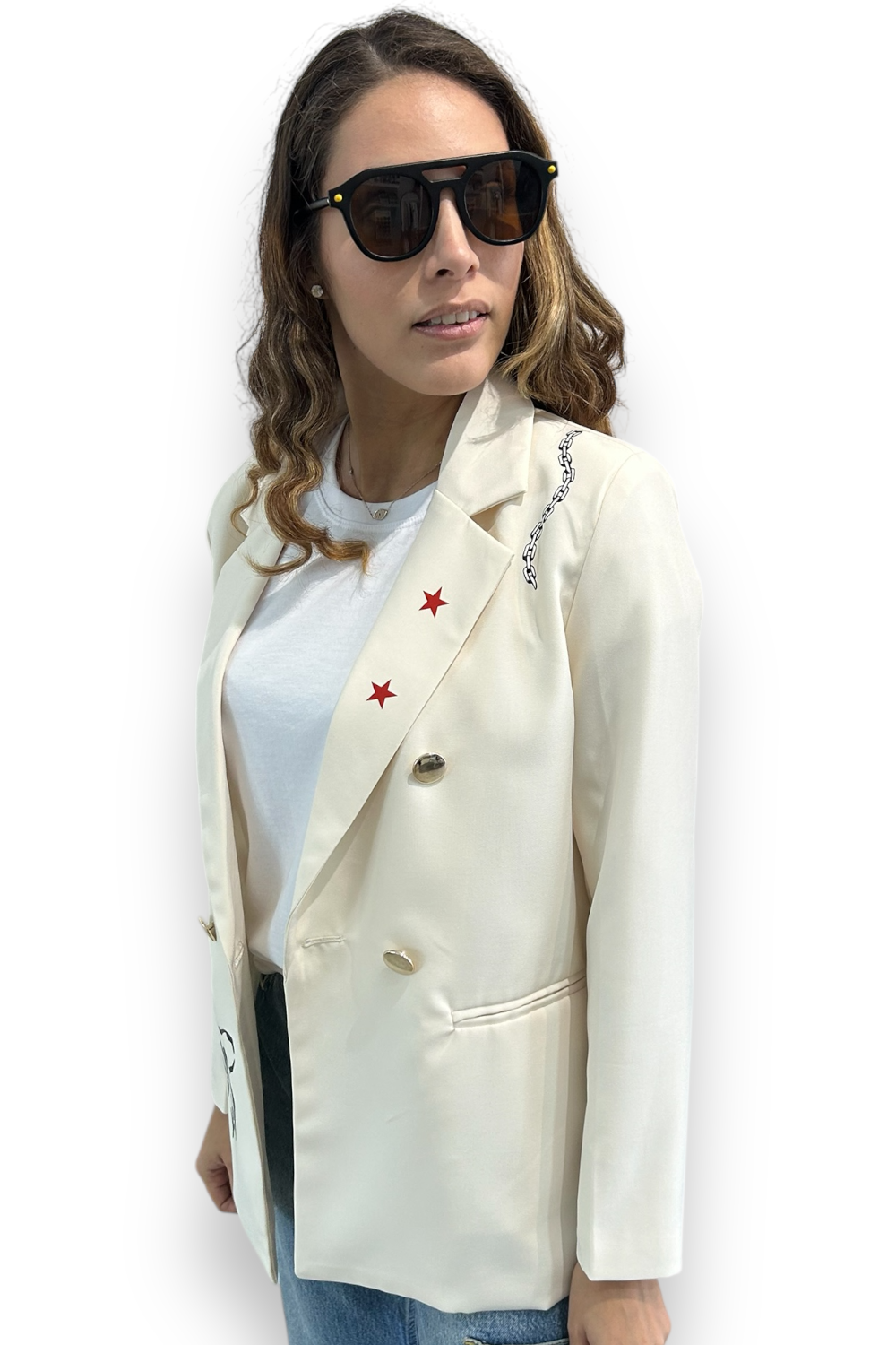 Blazer White Yes Girl