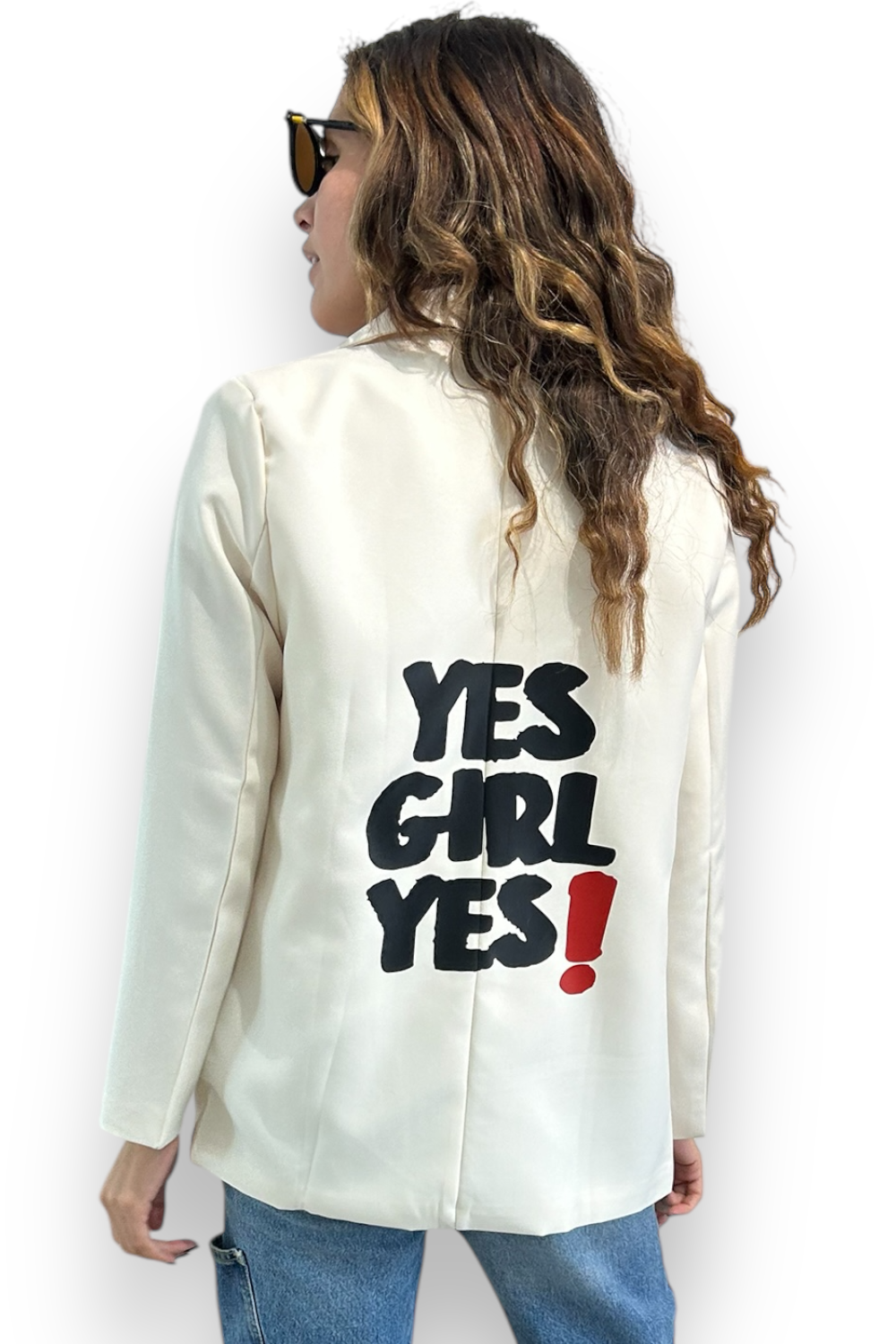 Blazer White Yes Girl
