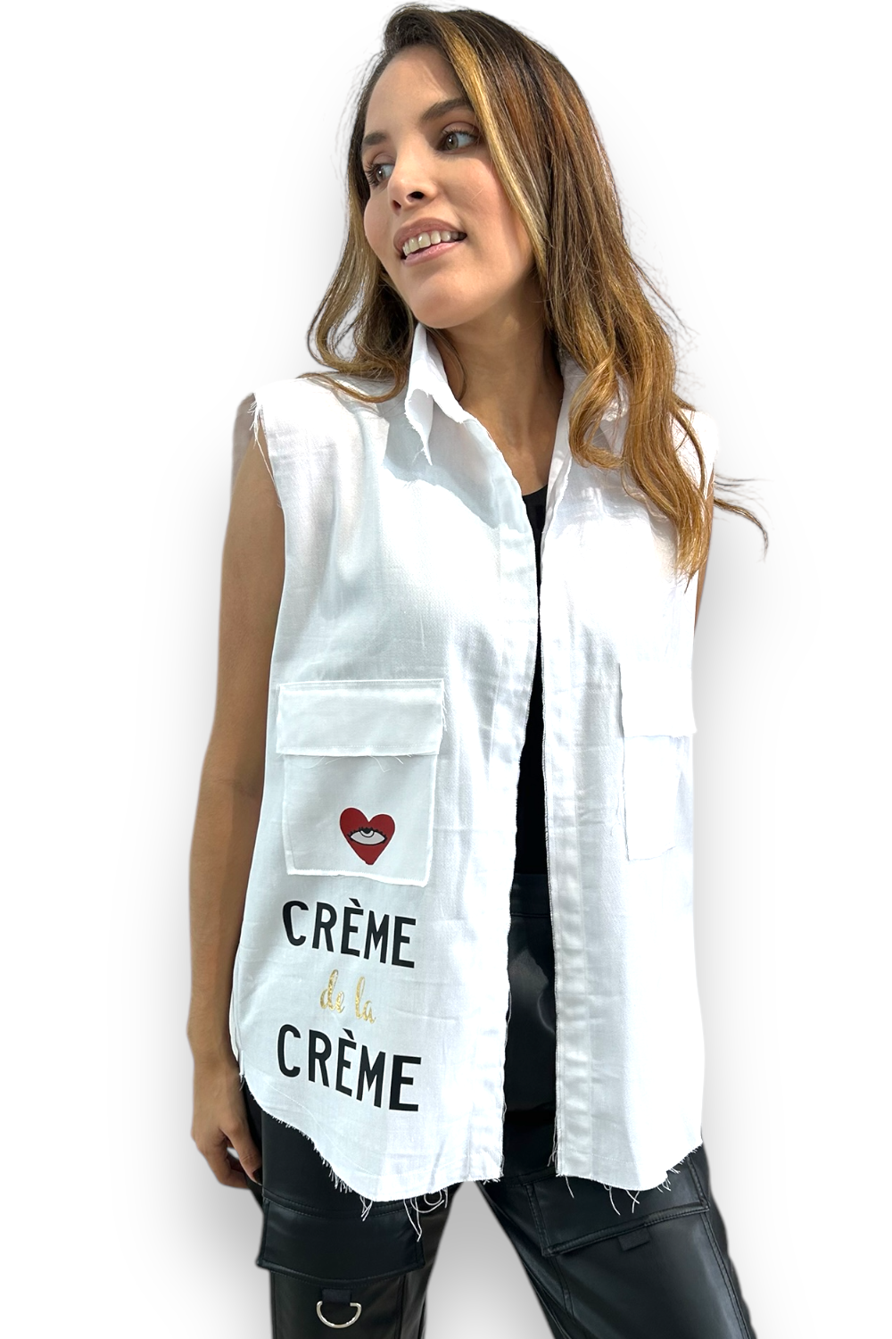 Chaleco White Creme
