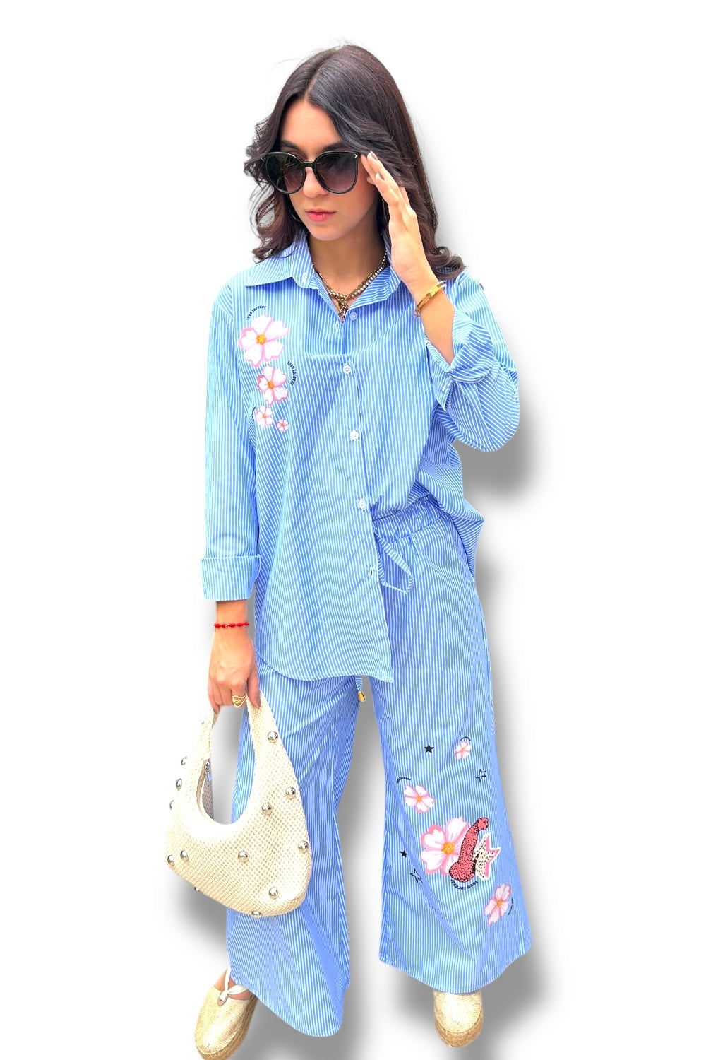 Conjunto Blue Flowers Love