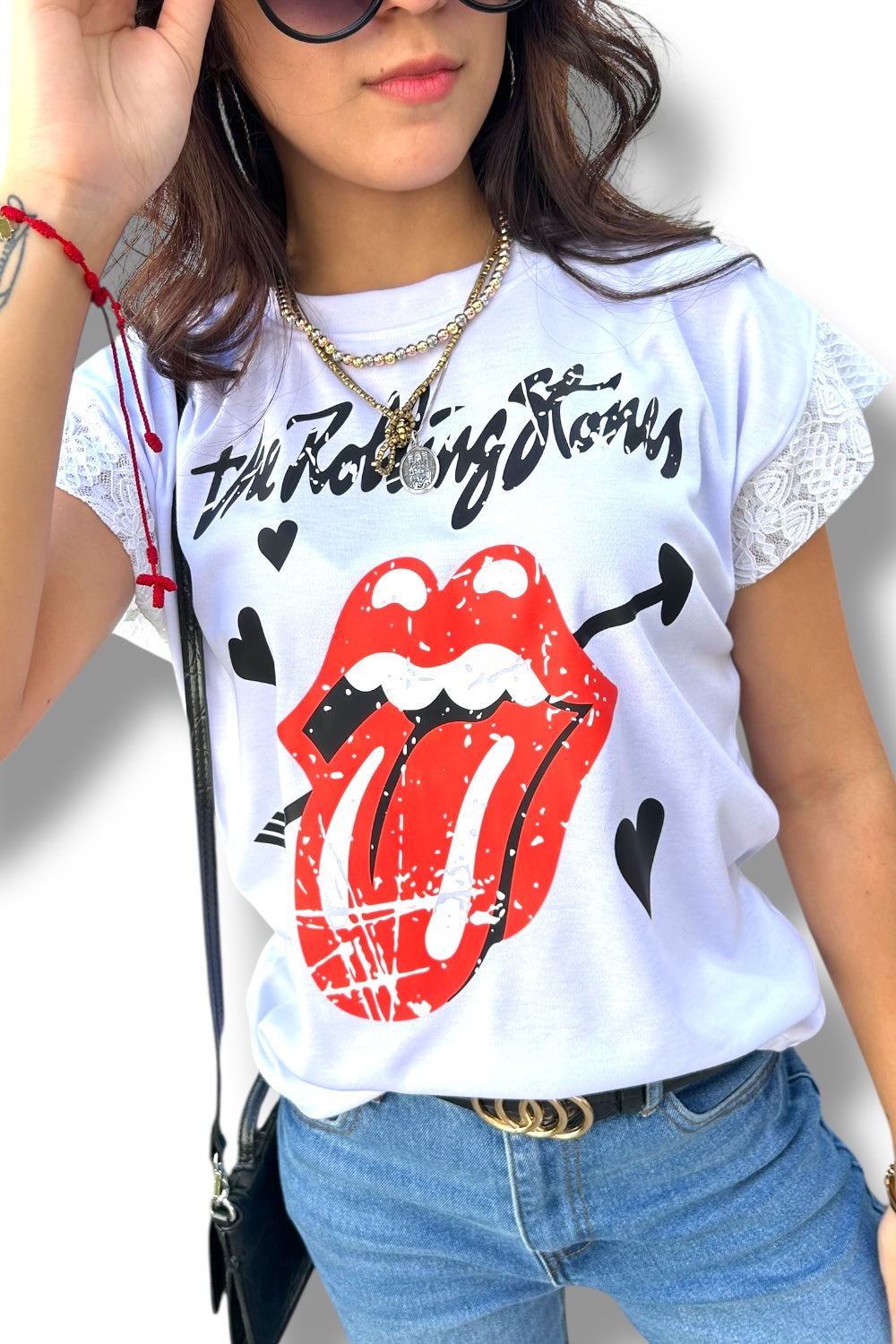 T-Shirt White Rolling Stones