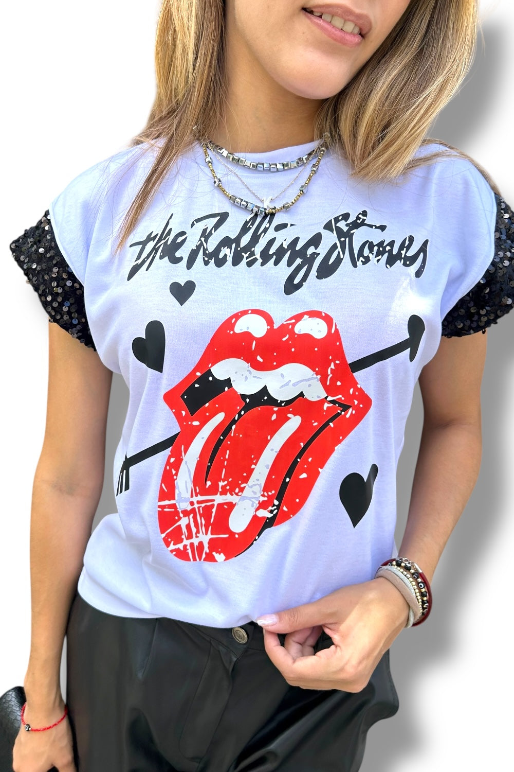 T-Shirt White Rolling Stones