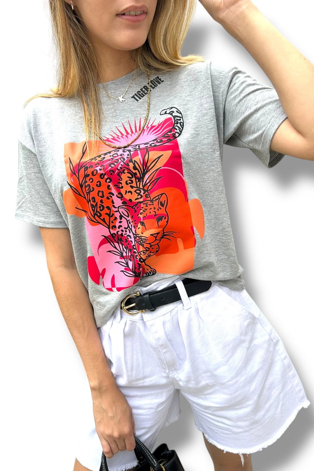 T-Shirt Grey Tiger Love