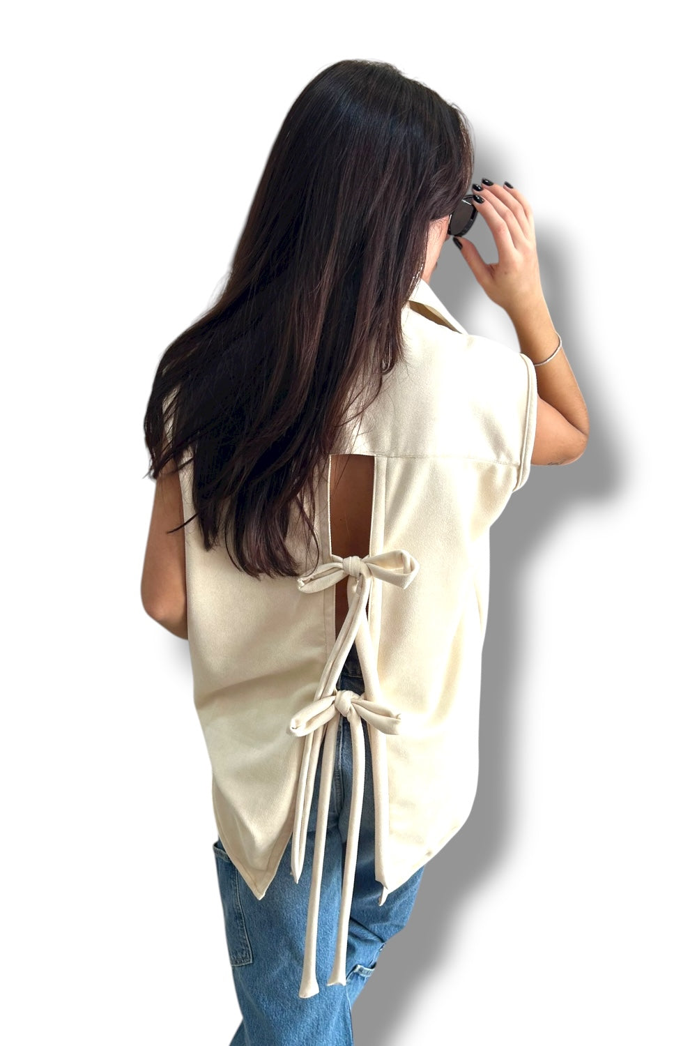Blusa Beige Bows
