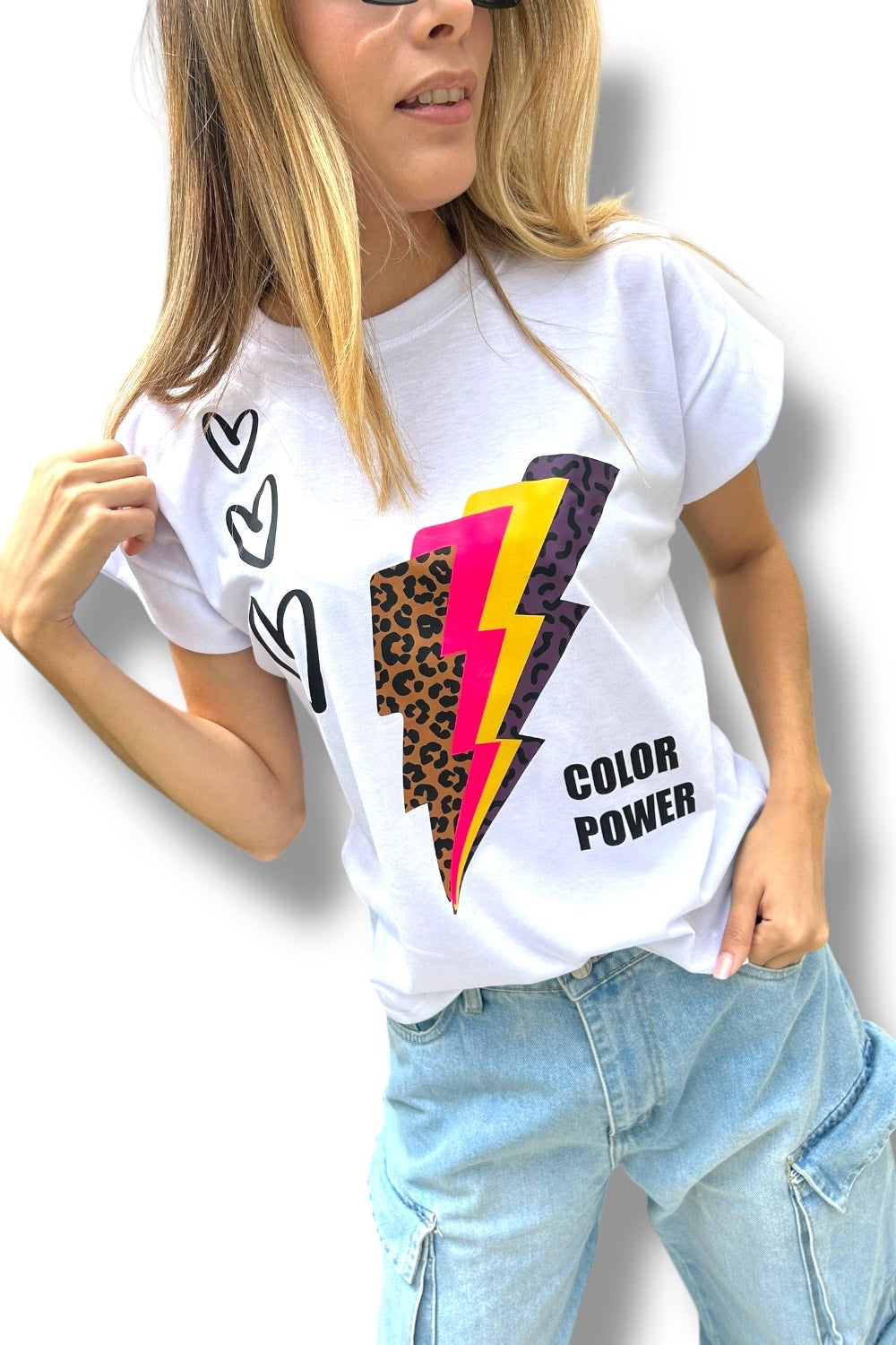 T-Shirt White Color Power