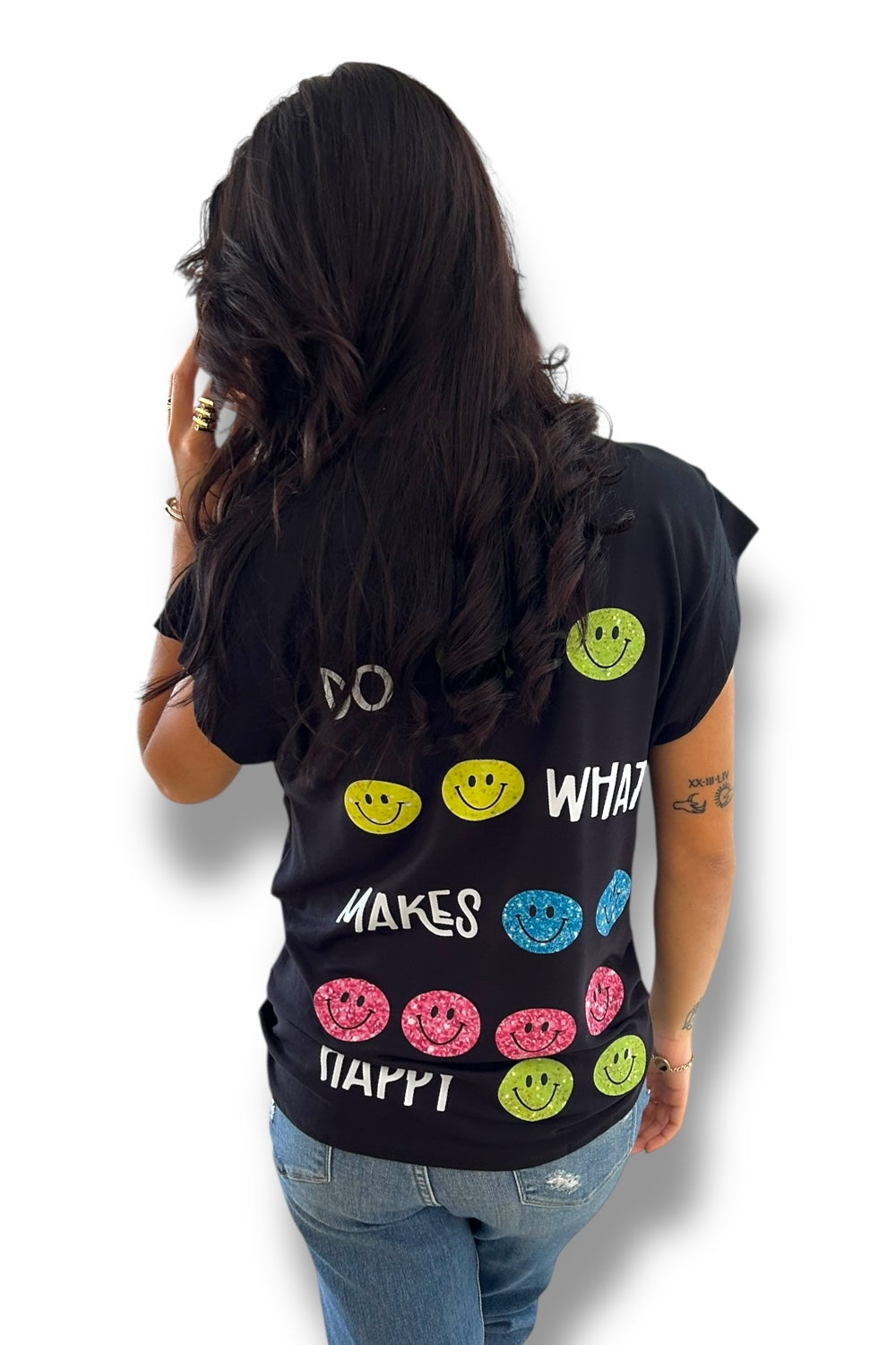 T-Shirt Black Happy
