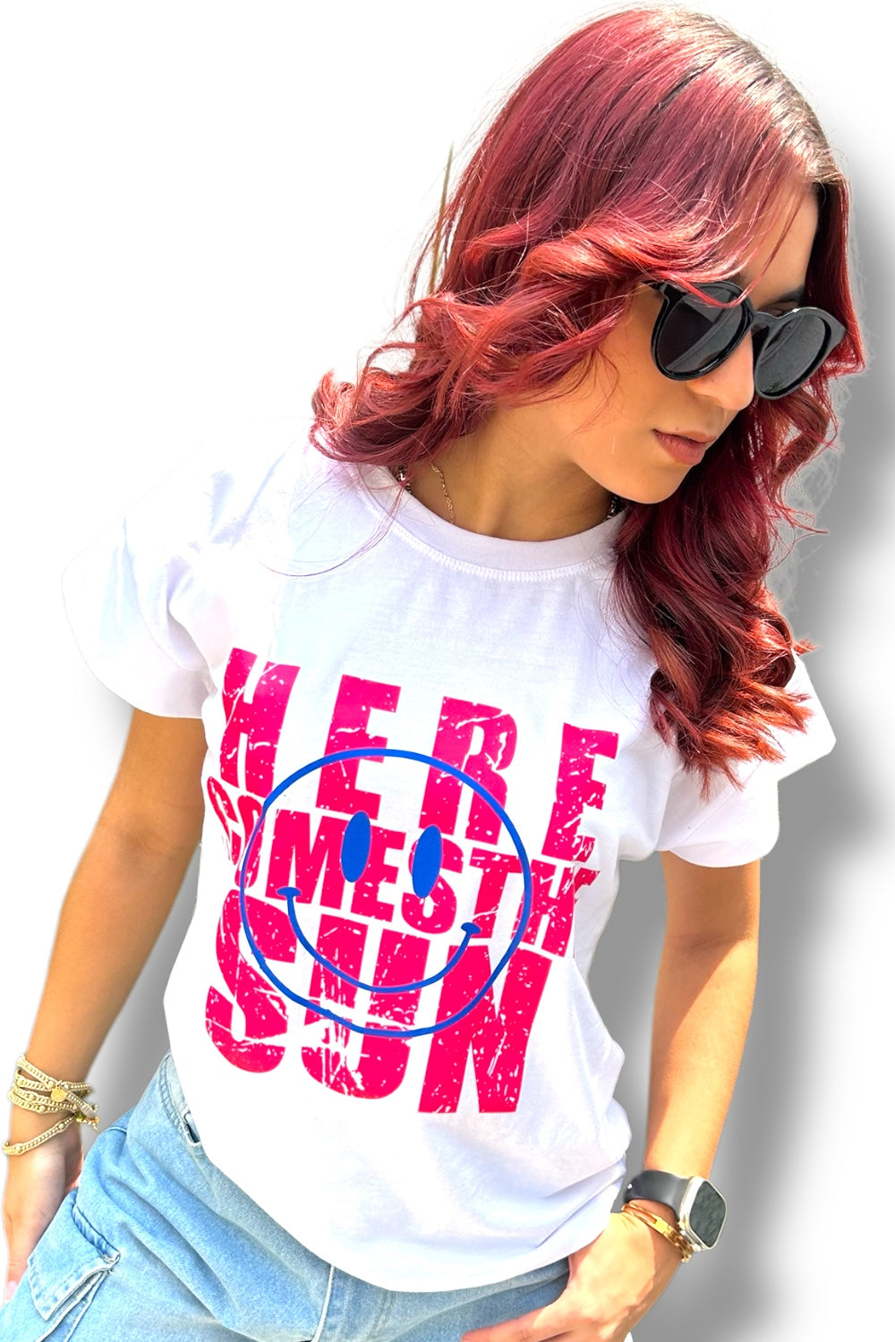 T-Shirt Happy Face White