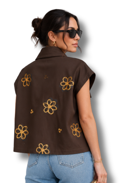 Chaleco Gold Flowers