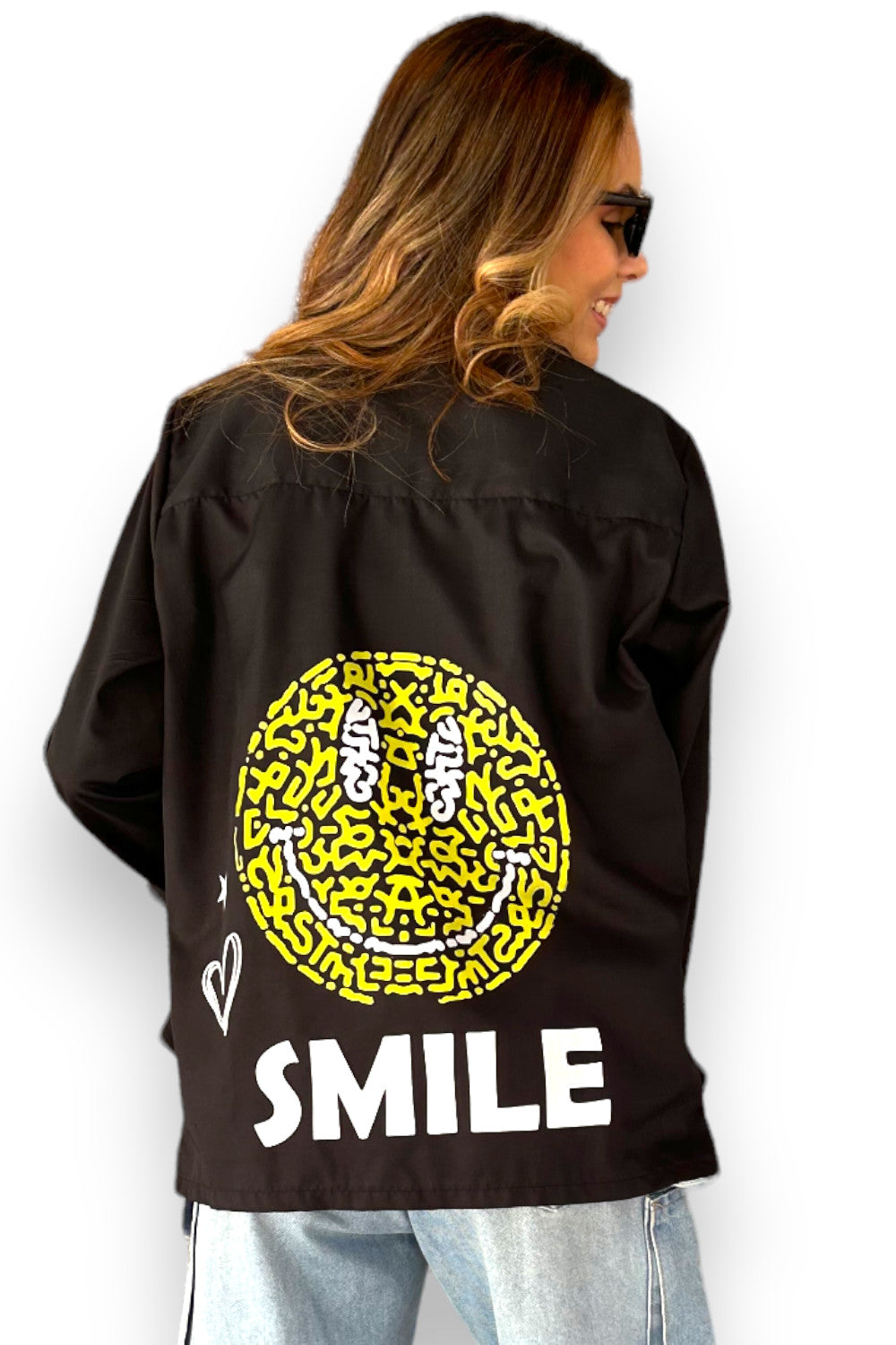 Camisa Black Happy Face