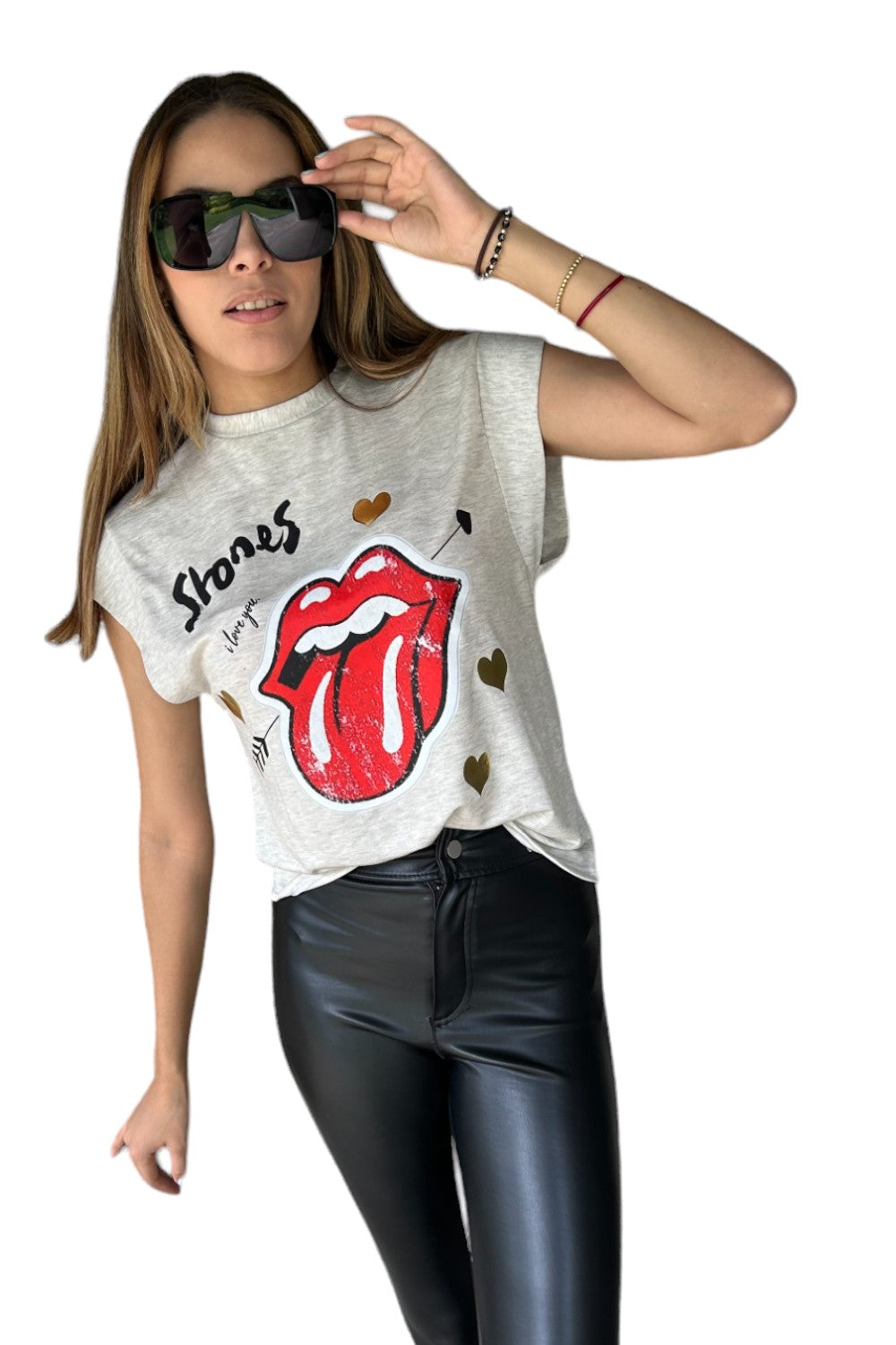 T-shirt Big Kiss in Grey