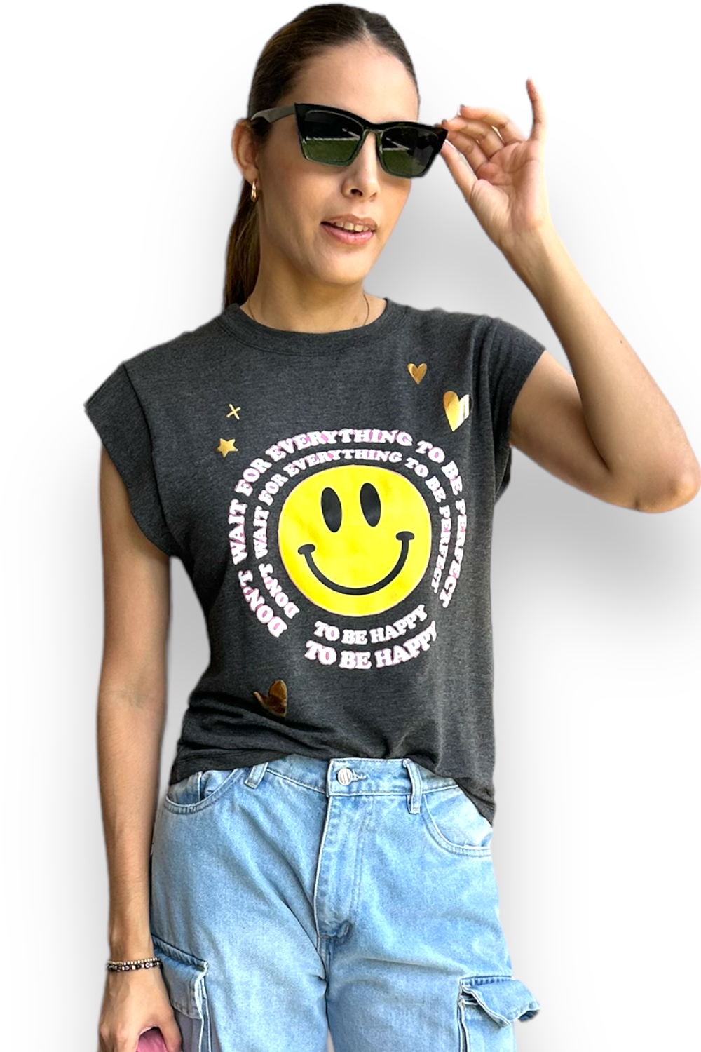 T-shirt Happy grey