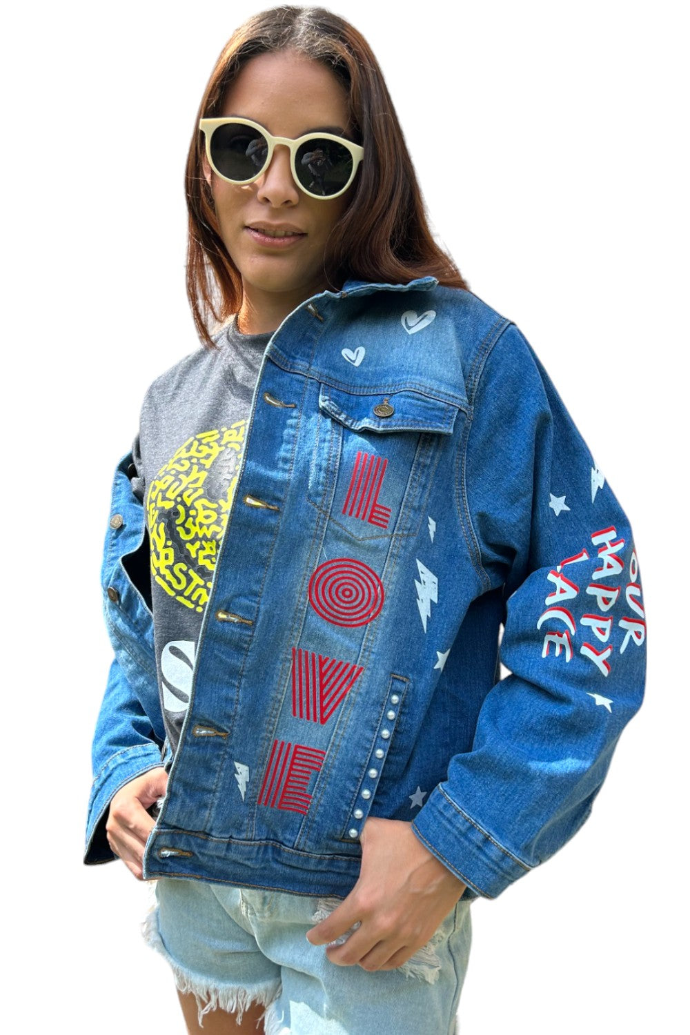 Mayor Chaqueta Jeans  Smiley Pink