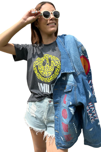 Mayor Chaqueta Jeans  Smiley Pink