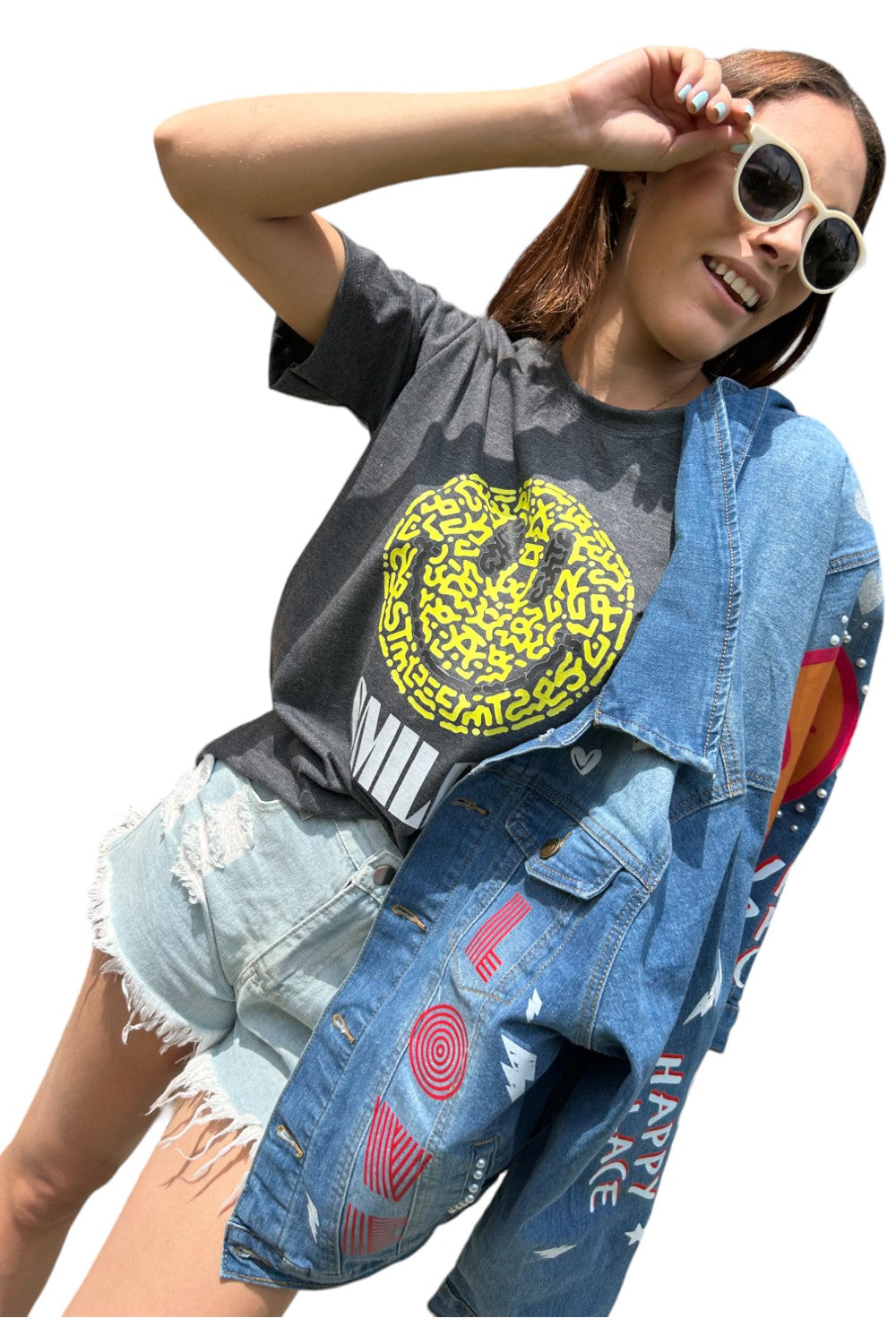 Mayor Chaqueta Jeans  Smiley Pink