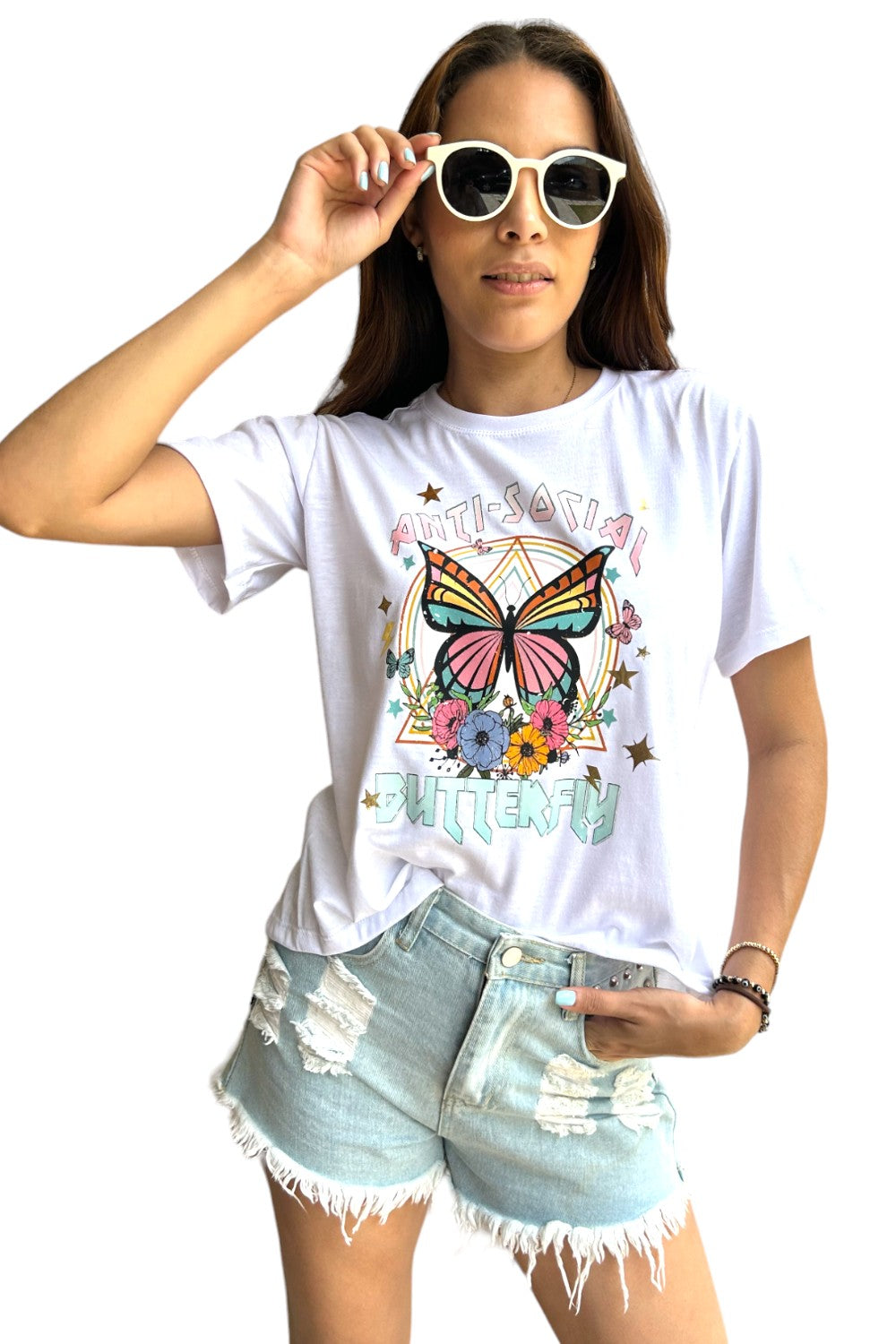 Mayor T-shirt  Pink Butterfly