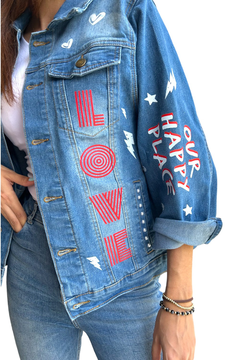 Mayor Chaqueta Jeans  Smiley Pink