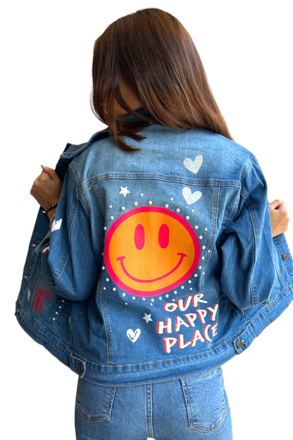 Mayor Chaqueta Jeans  Smiley Pink