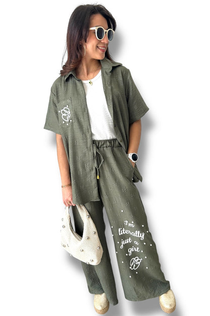 Conjunto Green Just A Girl