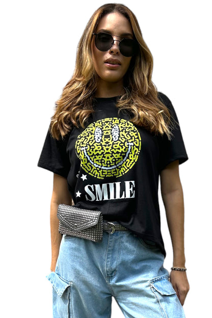 T-shirt Happy Face Black