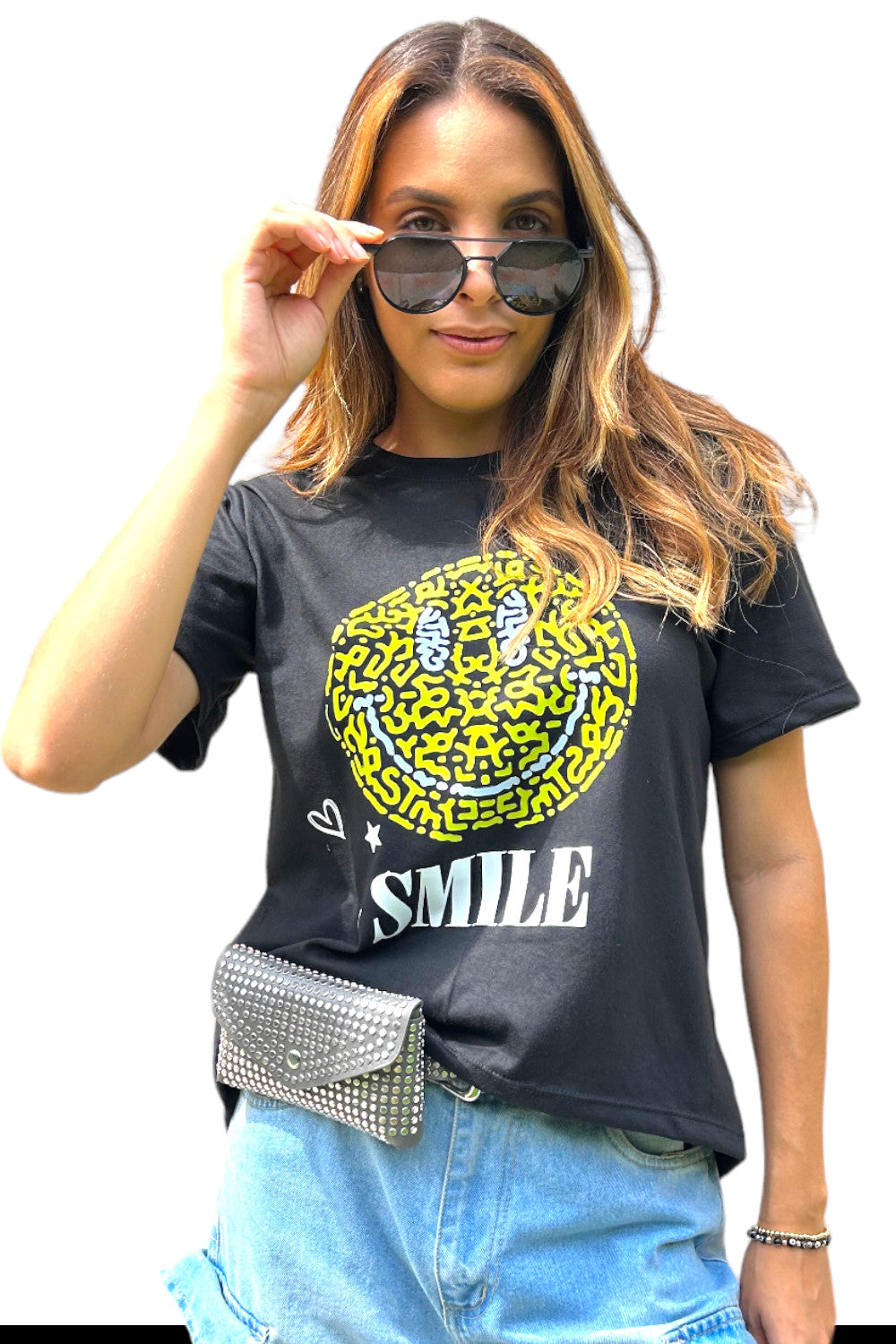 T-shirt Happy Face Black