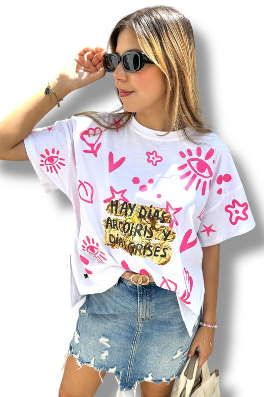 T-Shirt Oversize Arcoiris Pinky