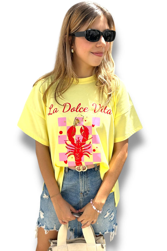 T-Shirt Oversize Yellow La Dolce Vita