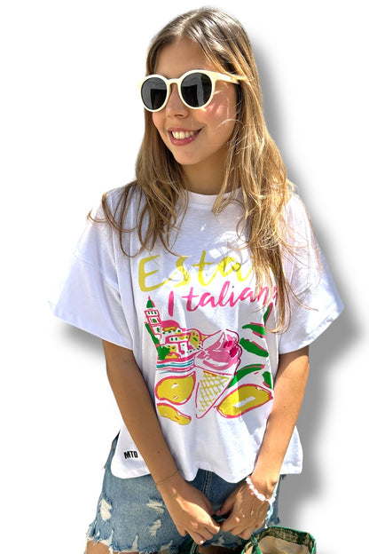 T-Shirt Oversize White Estate Italiana