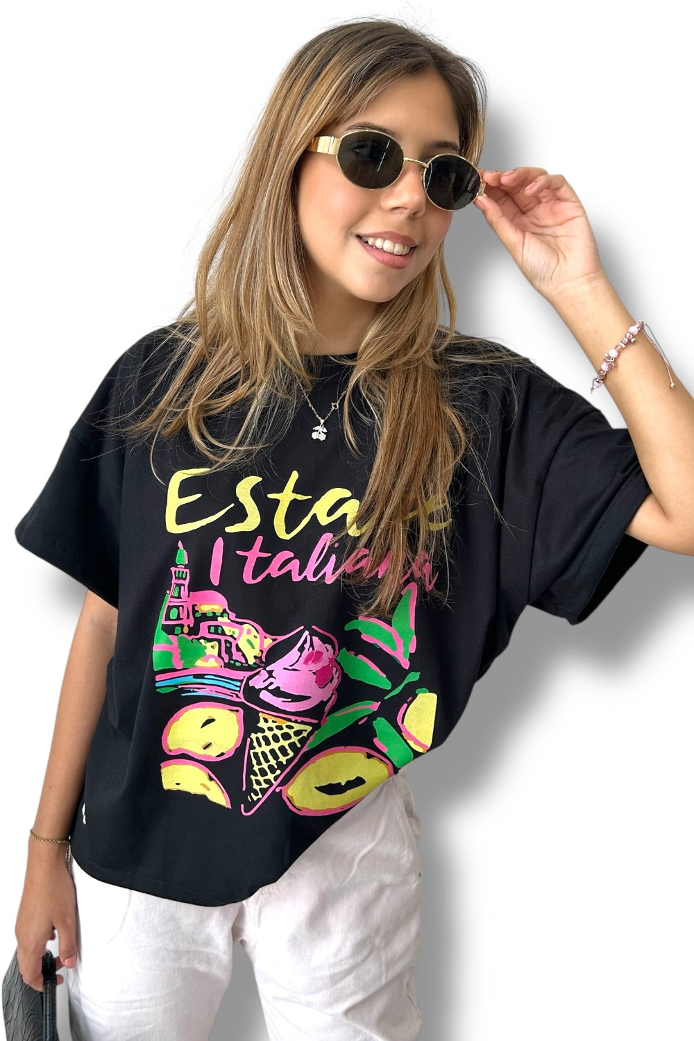 T-Shirt Oversize Black Estate Italiana