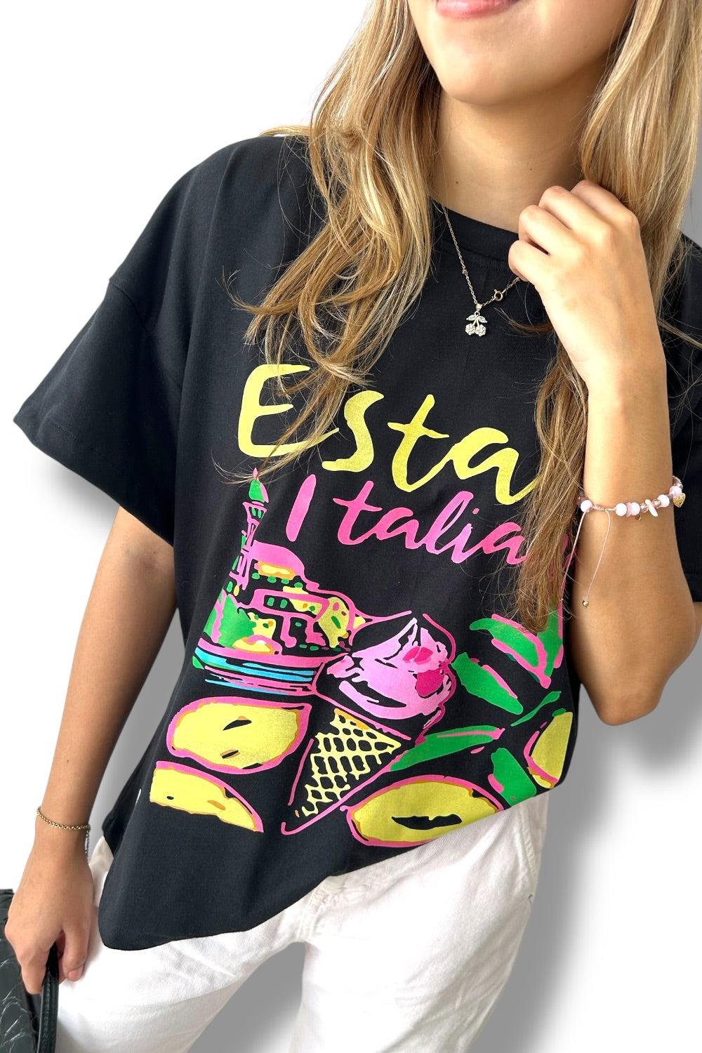 T-Shirt Oversize Black Estate Italiana