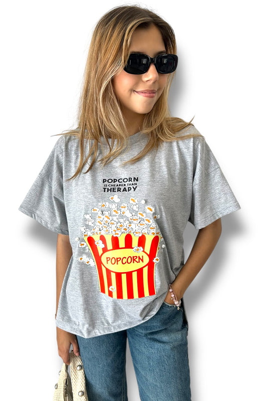 T-Shirt Oversize Gray Popcorn