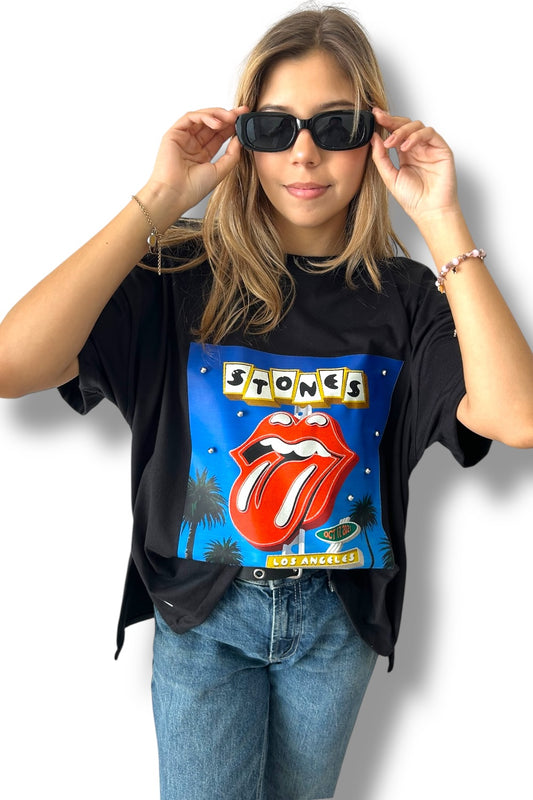 T-Shirt Oversize Black Stones
