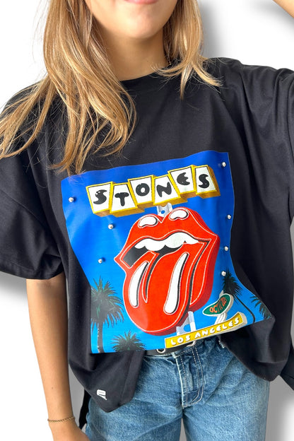 T-Shirt Oversize Black Stones