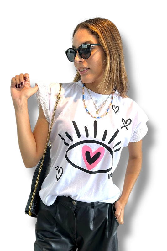 T-Shirt Eye Heart Love