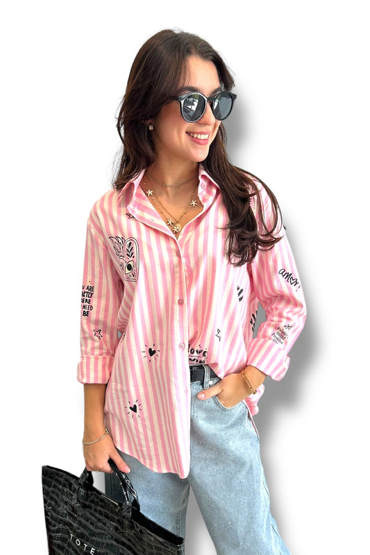 Blusa Heart PinkFire