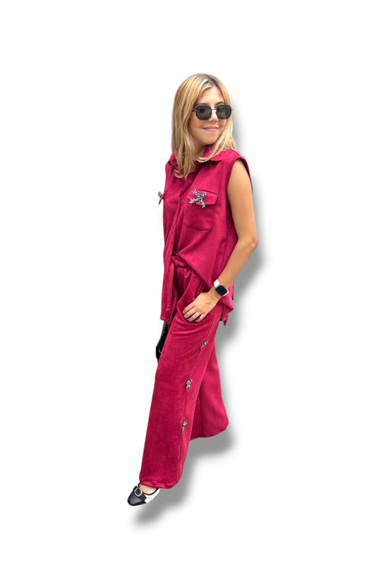 Conjunto Red Shiny Bows