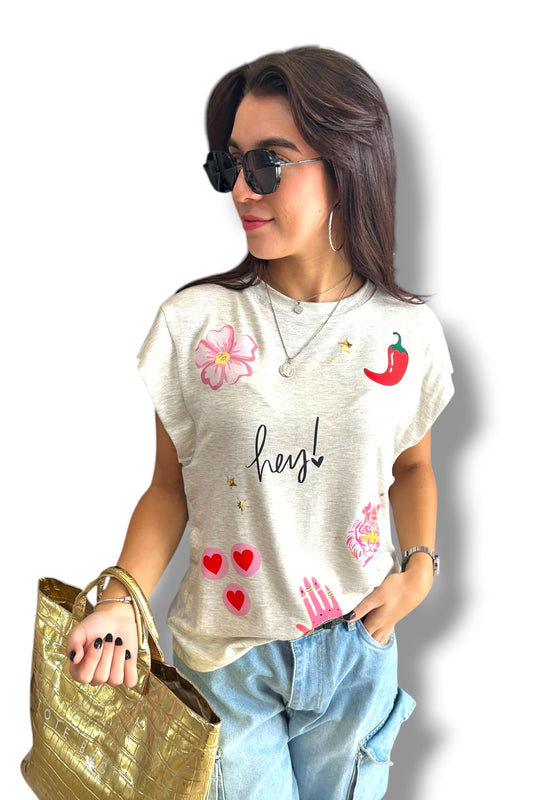 T-Shirt Grey Hey!