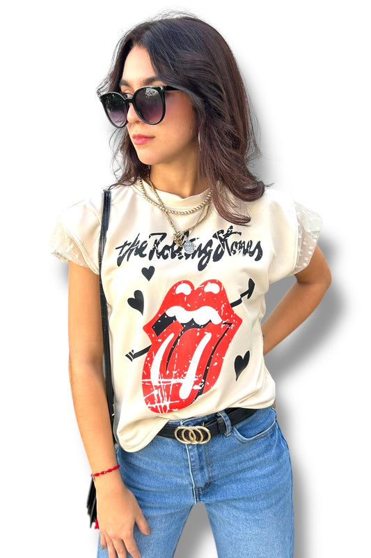 T-Shirt Beige Rolling Stones