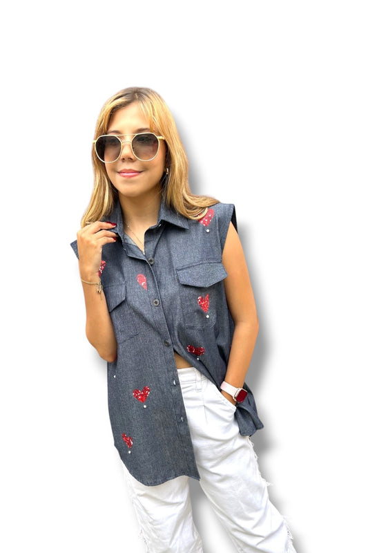 Blusa Shiny Hearts