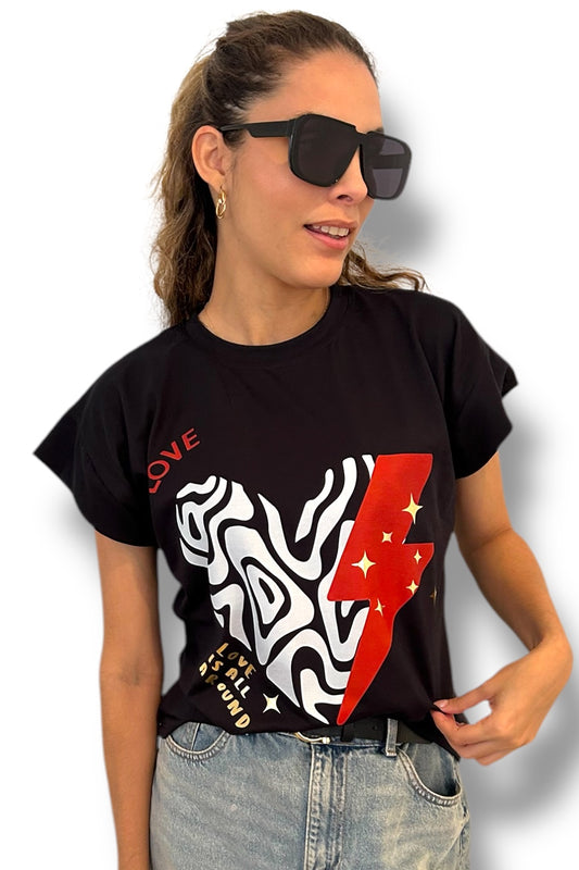 T-Shirt Heart in Black