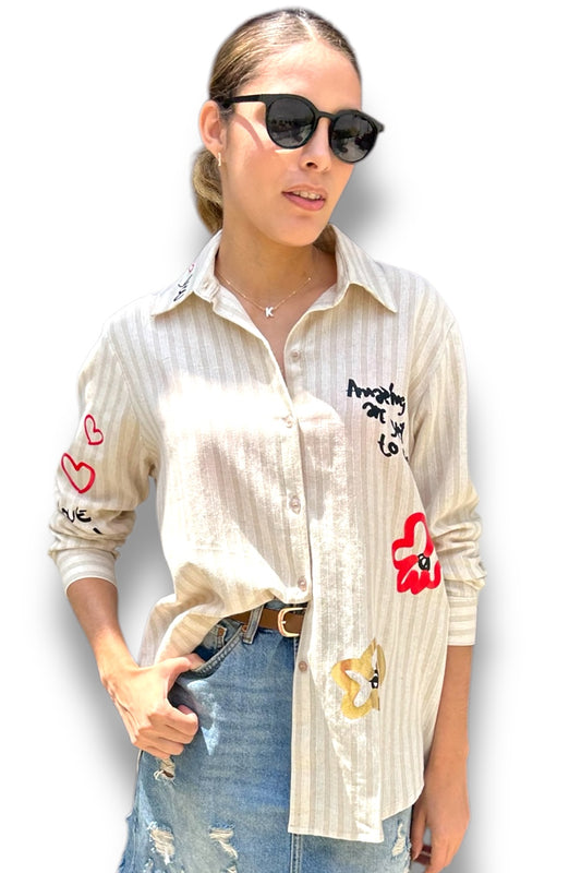 Blusa Red Flowers
