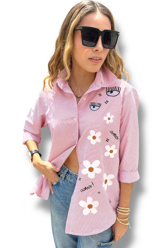 Blusa Red Flowers