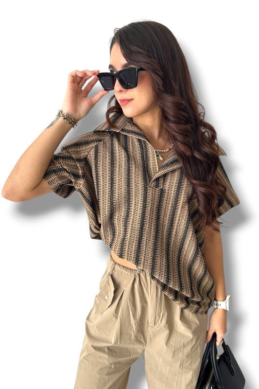 Blusa Knitted Brown