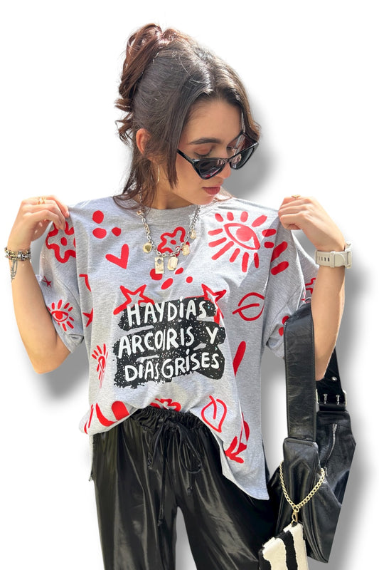 T-Shirt Oversize Arcoiris Red