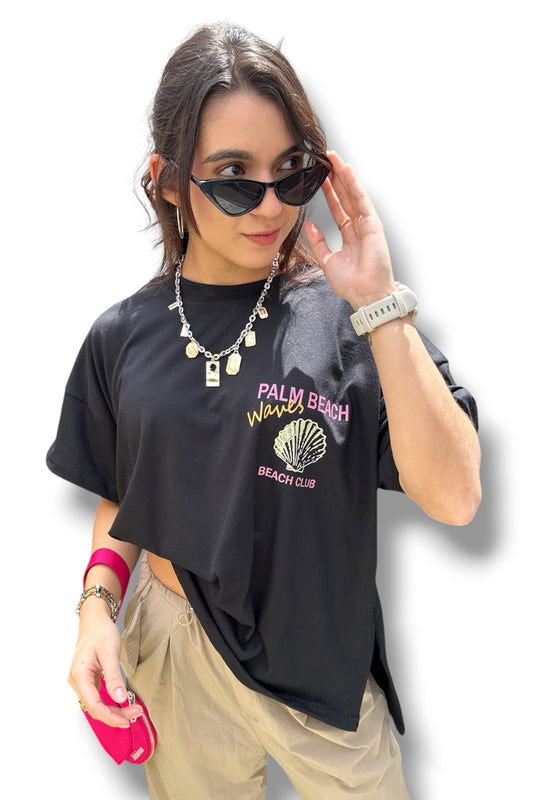 T-Shirt Oversize Black Beach Club
