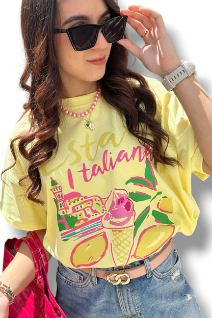 T-Shirt Oversize Yellow Estate Italiana