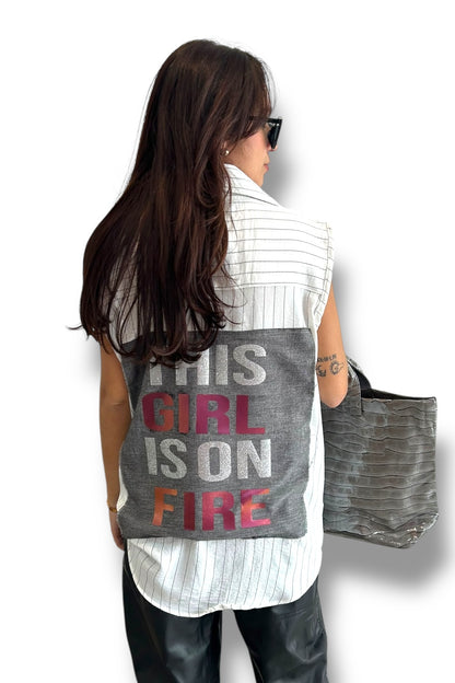 Blusa Girl on Fire White